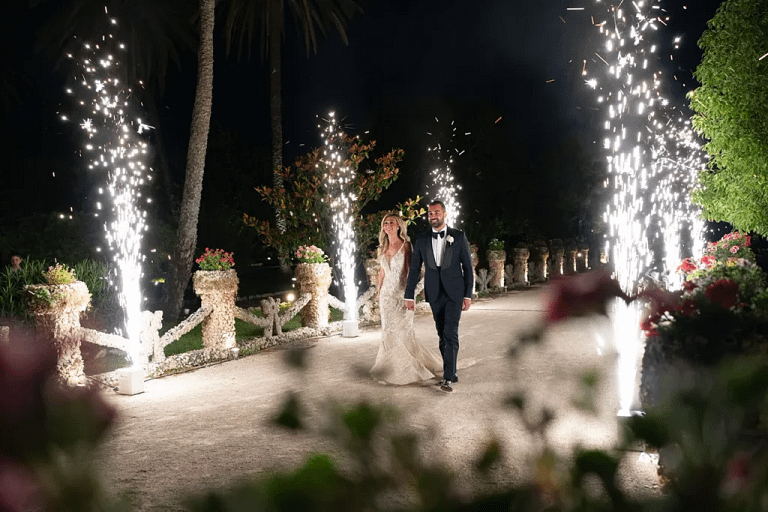 matrimonio serale a Villa Zaira, sposi Francesco e Laura
